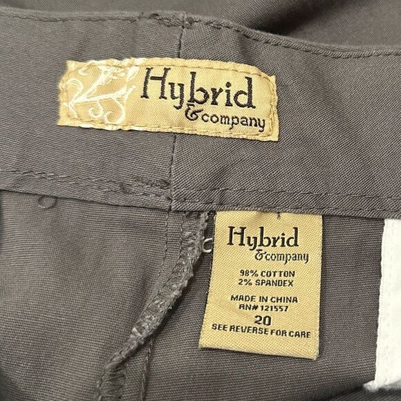 NWT Hybrid & Company Gray Flat Front Stretch Plus Size Trousers - Picture 6 of 7